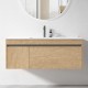 BC13 1200X460X460MM PLYWOOD WALL HUNG VANITY - LIGHT OAK WITH CERAMIC TOP